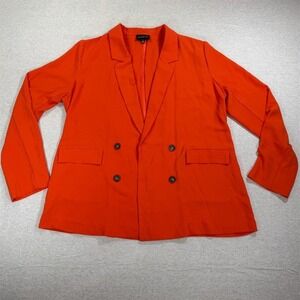 Sugarlips Blazer Jacket Womens Size M Orange Double Breasted Pockets